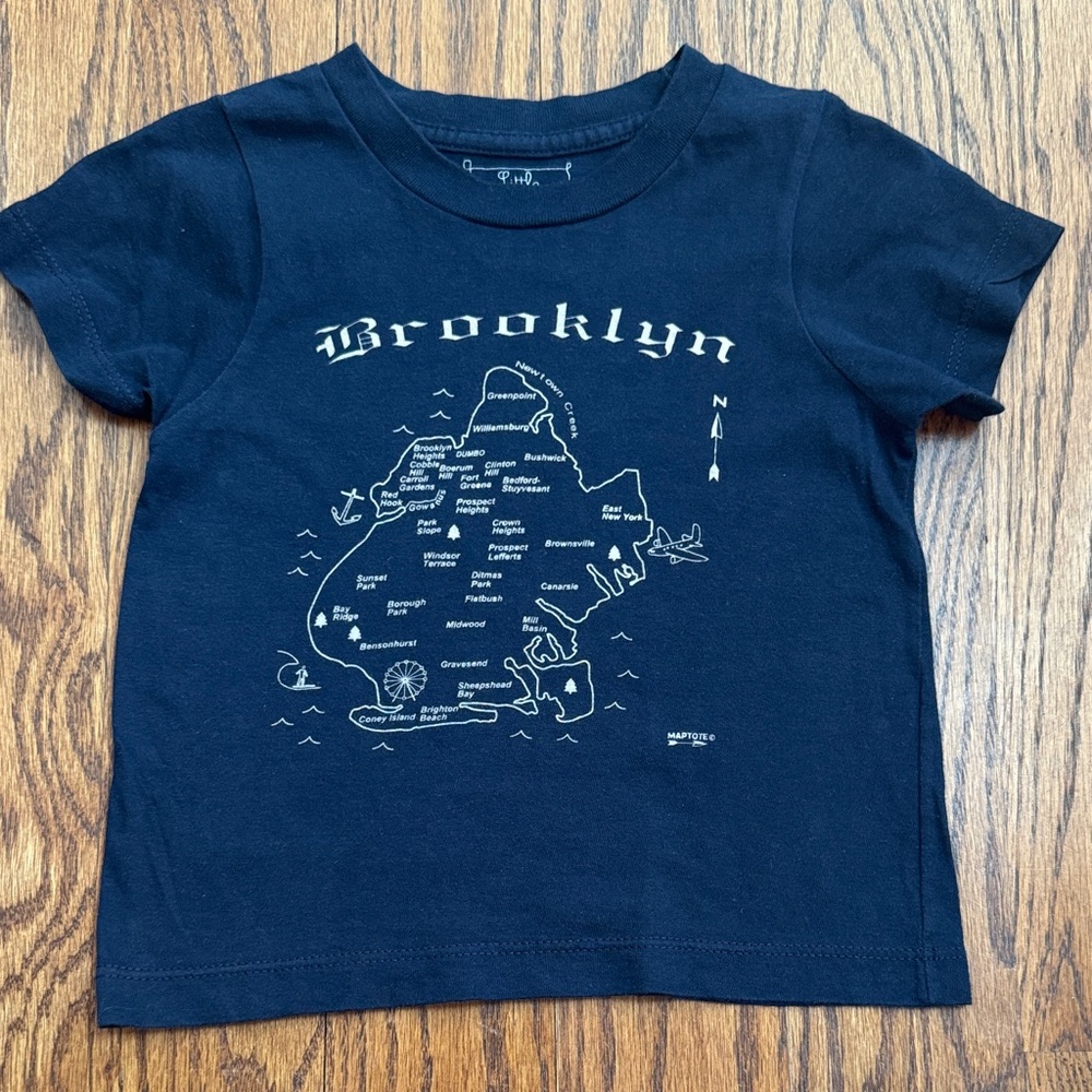 Brooklyn Map Design Kids Navy T-Shirt